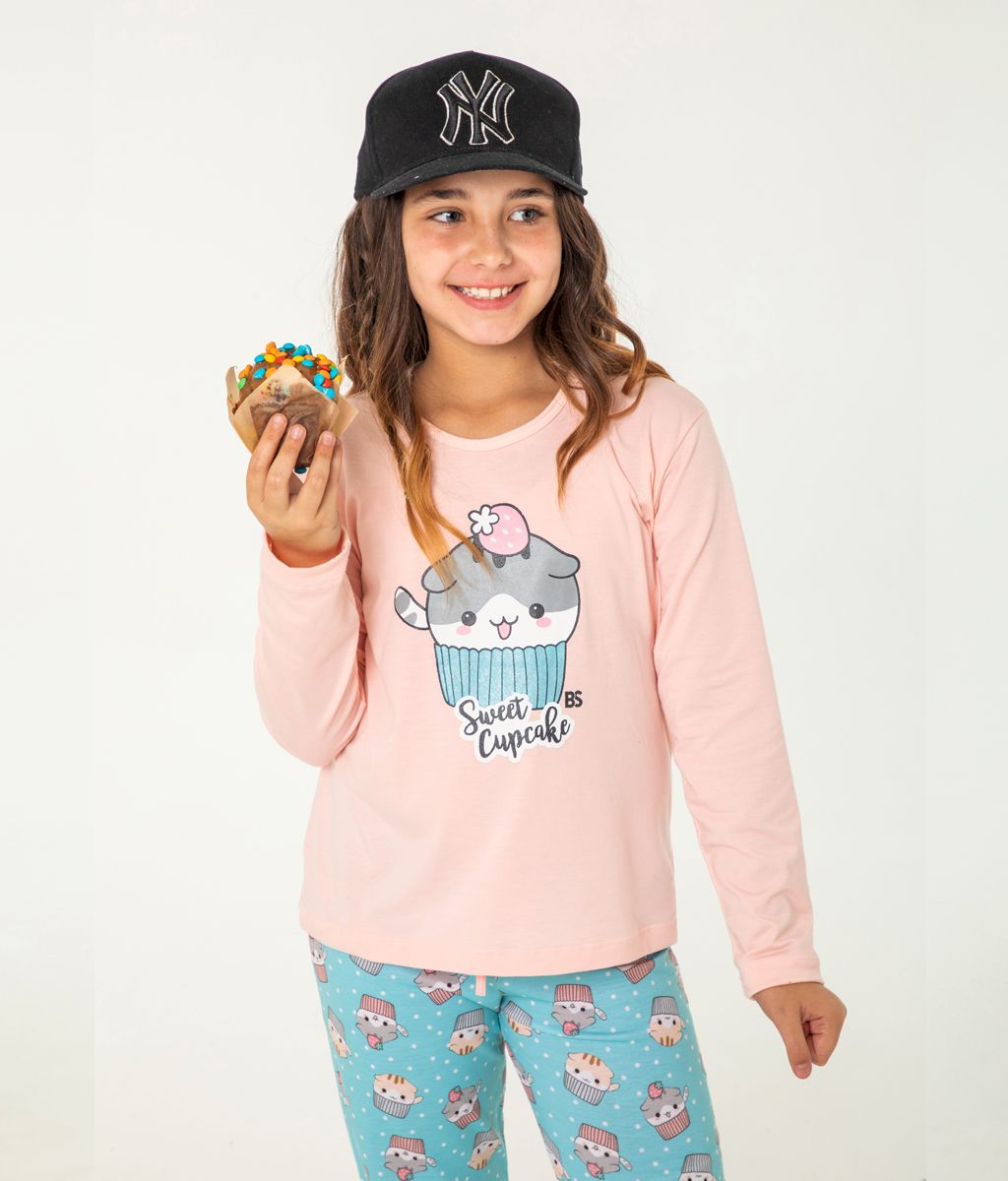Pijama Cupcake Infantil Plus Size FW - Bianca Secreta